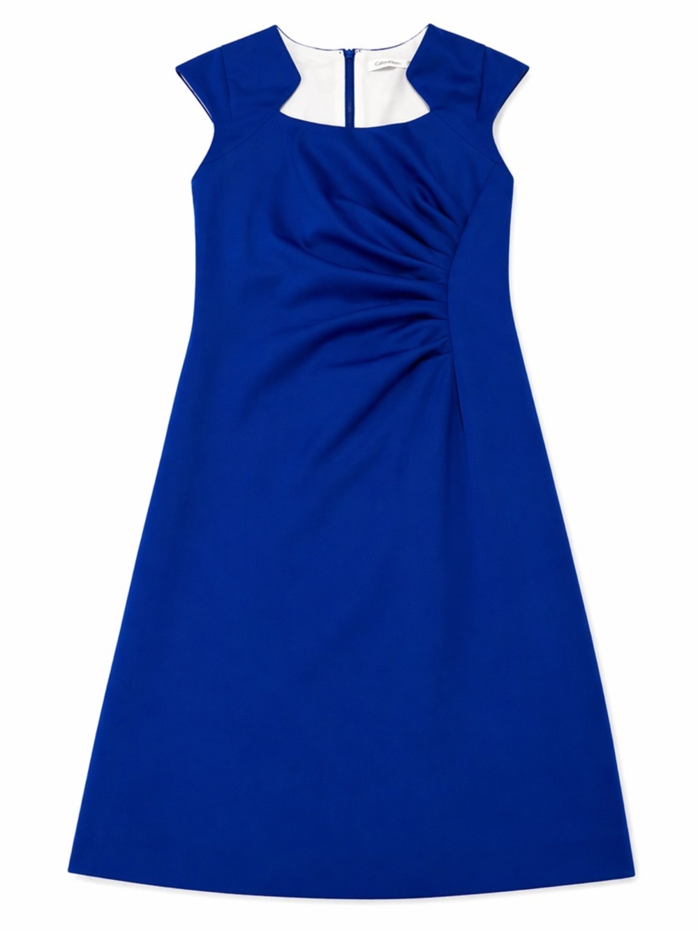 Calvin Klein Royal Blue Cap-Sleeve Midi Dress